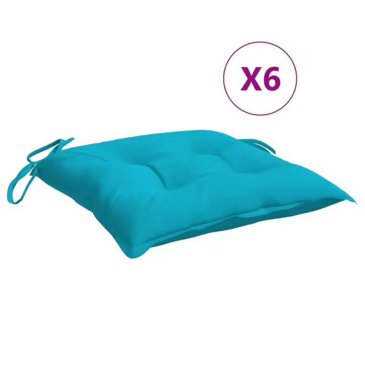 vidaXL Cojines para silla 6 uds tela Oxford 50x50x7 cm Color Verde,  Azul y blanco,  Negro y blanco y mas Cojín Decorativo de Asiento Cojines de muebles de salon - 1
