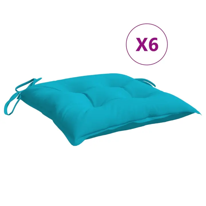 vidaXL Cojines para silla 6 uds tela Oxford 50x50x7 cm Color Verde,  Azul y blanco,  Negro y blanco y mas Cojín Decorativo de Asiento Cojines de muebles de salon - 1