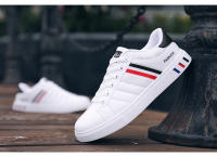 Zapatos Deportivos Casuales Para Hombres Cuero PU Ligeros Transpirables Zapatillas De Tenis Blancas Planas Para Adultos - details 6