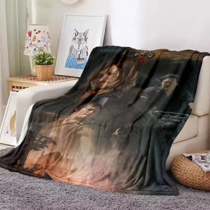 Manta Suave De Peluche Coral Con Estampado De La Serie the Walking Dead Zombie Para Sofa Cama Camping Decoración Del Hogar 100% Poliéster - 1