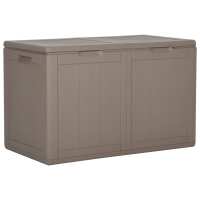vidaXL Caja de almacenaje para jardín 180 L PP ratán en color Marrón/Gris - details 0