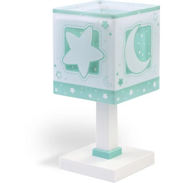 Lámpara de mesita infantil Moonlight Luna y Estrellas verde - 1