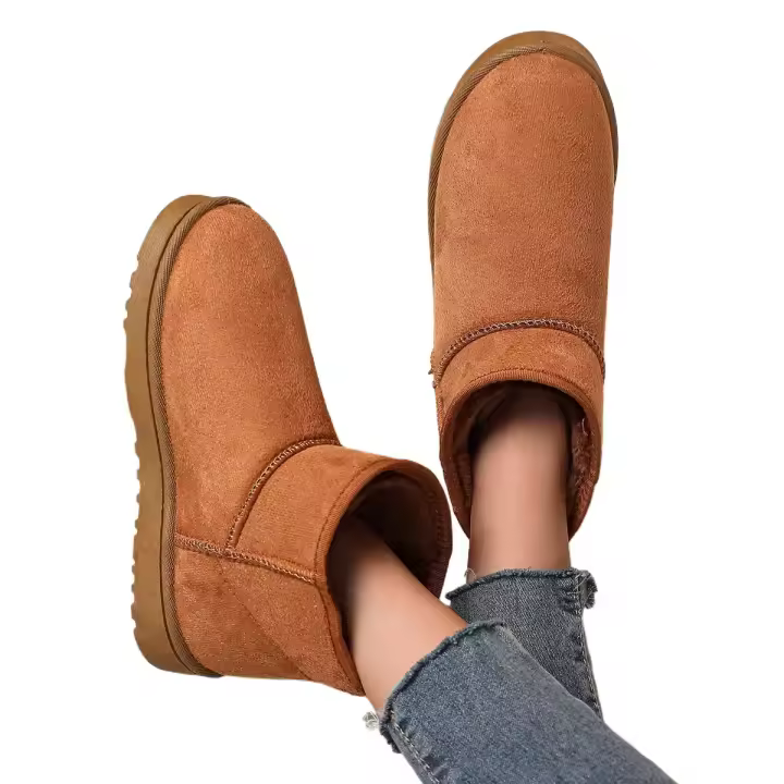 Botas De Invierno Para Mujer De Alta Calidad Antideslizantes Impermeables Con Piel Suela De Goma Botas De Nieve Para Exteriores Estilo Conciso Talla Verdadera - 1