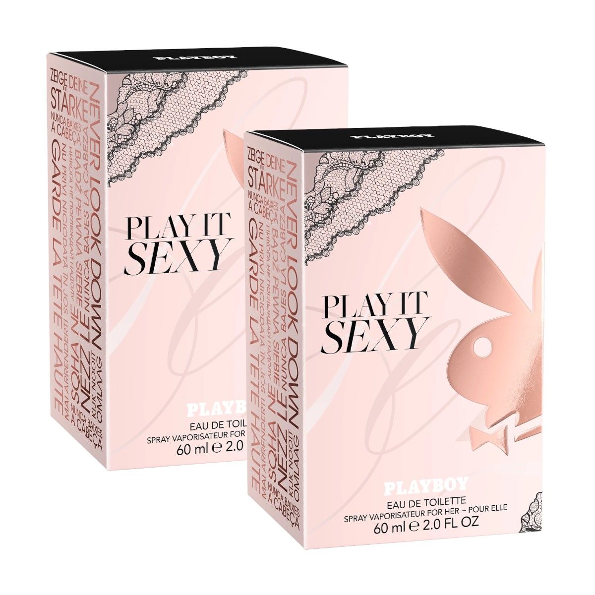 PLAY IT SEXY Playboy Pack de 2 cajas de Perfume mujer de 60 ml (120 ml en total)