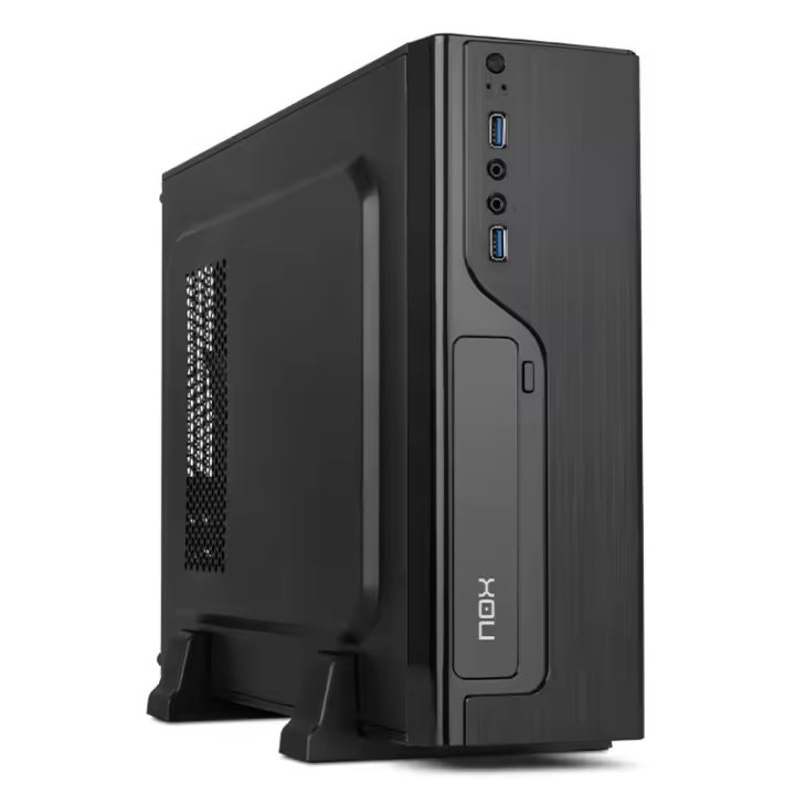 NOX LITE070 -NXLITE070- Minitorre con Fuente alimentación 500W, USB 3.0, Ventilador 80mm, Micro ATX;ITX, Panel Frontal Efecto Cepillado, Negro - 1
