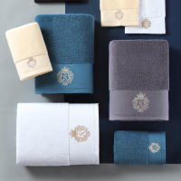 Juego De Toallas De Algodón Blanca Bordadas 1/5/10pcs Absorbentes Para Baños Gimnasios Hoteles Y Spas Técnica De Peine - details 5