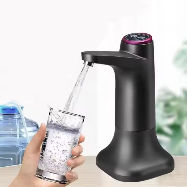 Dispensador de agua recargable por USB con base desmontable para botellas de 19 litros. Portátil con batería de 1200 mAh. Inteligente y automático. Ideal para el hogar, la oficina y el exterior (Negro de sobremesa). - 1