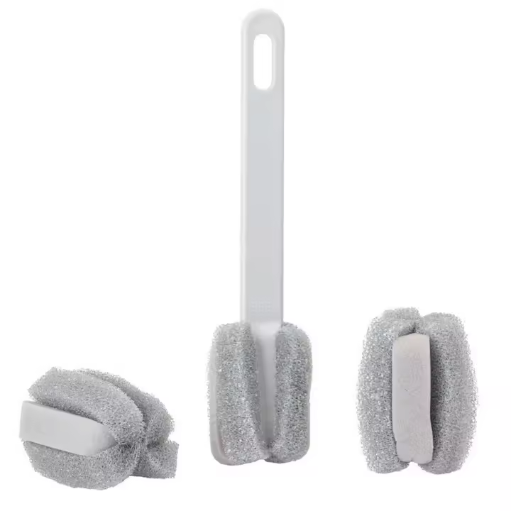 VIGAR® - Estropajo Lavavasos y Limpiabotellas Essential + 2 Recambios - Cepillo Limpiador Botella de Agua Cepillo para Biberones con Mango Largo - Cepillo para Biberones Esponja Cepillo para Limpiar Botellas - Cepillo para Lavar Termos - 1