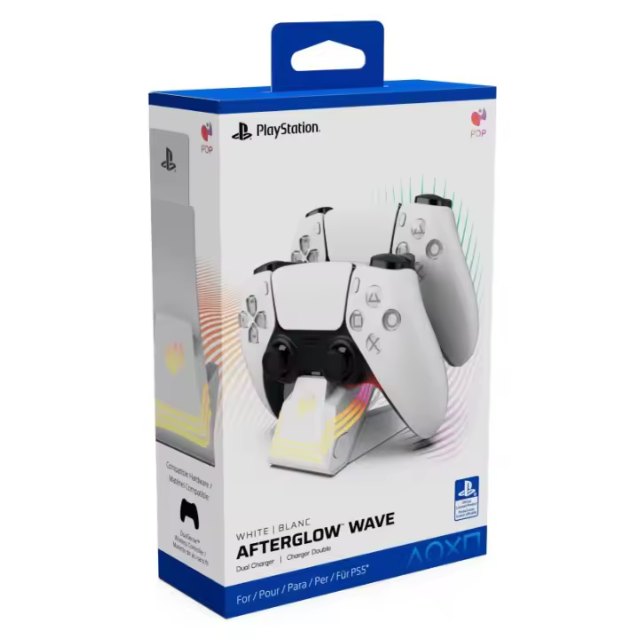 Afterglow Wave Cargador Dual Blanco Cargador para Playstation 5 - 1