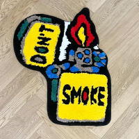 Alfombra Antideslizante Amarilla No Fumar Para Sala De Estar Alfombrilla Para Lado De Cama Alfombra Suave Para Dormitorio Decoración Aestética Para El Hogar - details 6
