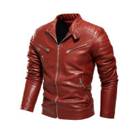 Chaqueta De Cuero Para Motociclista Resistente Al Viento Y Lluvia Para Otoño Y Primavera Con Cuello Alto Para Hombre Estilo Europeo Y Americano - details 18