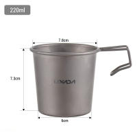 Lixada Taza De Camping De Titanio 220ml Ligera Para Senderismo Y BBQ Deporte Al Aire Libre Con Juego De Utensilios De Cocina - details 1
