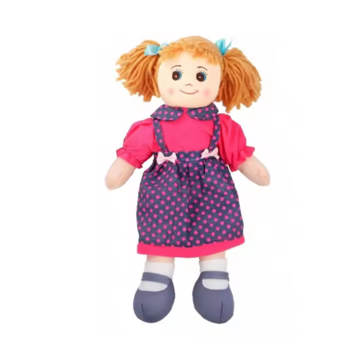 peluche muneca Trapo de nina muy guapa con vestido multicolores  10colores surtidos 50cm-color aleatorios,precio por unidad - 1
