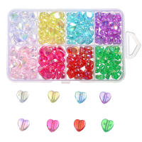 280pcs/Box De Cuentas De Corazón Colores Variados Para Creación De Joyas DIY Pulseras Collares Material Acrílico Irregular - details 0
