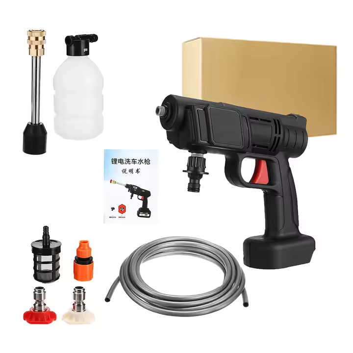 Hidrolimpiadora inalámbrica de alta presión a batería, pistola de agua portátil para lavado de autos, 30 bar + batería - 1