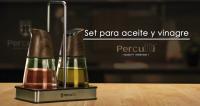 Percutti Legno - Set de Aceite y Vinagre de Acero Inoxidable y Madera, Diseño Elegante y Funcional - details 0