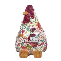 CAPRILO REGALOS & DECORACIÓN Figura Decorativa Rústica de Resina "Gallo Multicolor Floreado" Adornos y Esculturas. Animales. Regalos Originales. Decoración Hogar. 21 x 12,50 x 19 cm - details 1
