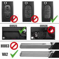 Ociodual Carcasa Llave Mando de 3 Botones Maletero CE0523 VA2 para Peugeot 206 207 306 307 308 407 607 806, Citroen C2 C3 C4 C5 C6 - details 3