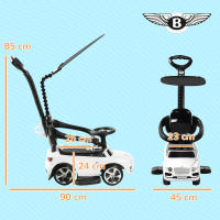 AIYAPLAY Coche Correpasillos 3 en 1 Correpasillos con Licencia Bentley Bentayga Correpasillos para Bebés de 12-36 Meses con Asa de Empuje y Toldo Desmontables Música Bocina - details 2