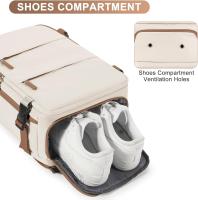 Mochara de viaje grande para Mujeres y helbres, mochara de mano, mochila de senderismo, mochara deportiva para exteriores, mochila informal, artículos Esenciales de Viaje (beige Y marrón) - details 2
