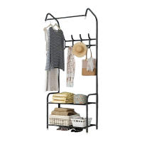 Perchero de pie, Metal, Zapatero, Resistente con estante para zapatos y prendas, Organizador ropa y accesorios, Multifuncional para salón, Dormitorio, Sala de estar, Recibidor, Entrada - details 1