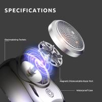 Portable Electric Shaver, Mini Electric Shaver,USB Rechargeable Washable Lightweight Razor for Travel Office etc (Black) - details 3