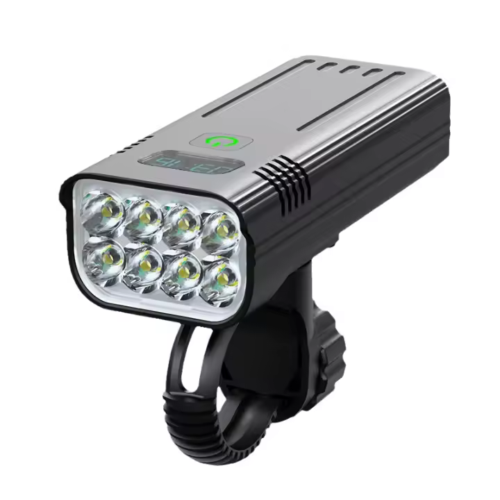 Luces Delanteras Para Bicicleta, 8000 Super Brillantes, 8 LED, 5200 mAh, Recargable USB, Pantalla De Potencia Y 5 Modos De Iluminación, IPX5 - 1