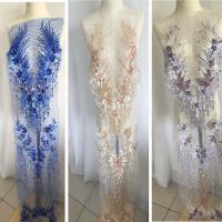 Parche De Encaje Bordado Con Diamantes 120*30CM Para Vestido De Novia Aplicación De Flores Hechas a Mano Y Costura Ecológica - details 8