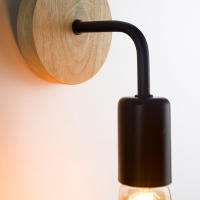 Lámpara De Pared Vintage De Henequén Para Iluminación Interior Decorativa Madera Fijación En La Pared Para Dormitorio Comedor Sala De Estar - details 5