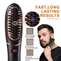 Cepillo De Pelo Cerámico Eléctrico PTC Peine Calentador De Barba Portátil Herramientas De Estilo Máxima Temperatura 240 °C Secado Seco Y Húmedo - details 1