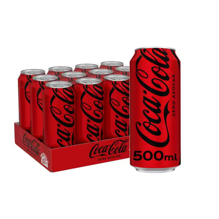Coca-Cola Nacional Sabor Original ZERO, Refresco de Cola - Pack de 12 Latas 500 ml ZERO Sabor Garantizado - 1