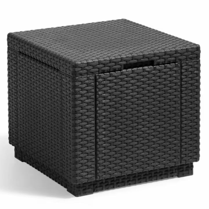 Keter Puf de almacenamiento cubo 213816 en color Grafito/Capuchino - 1