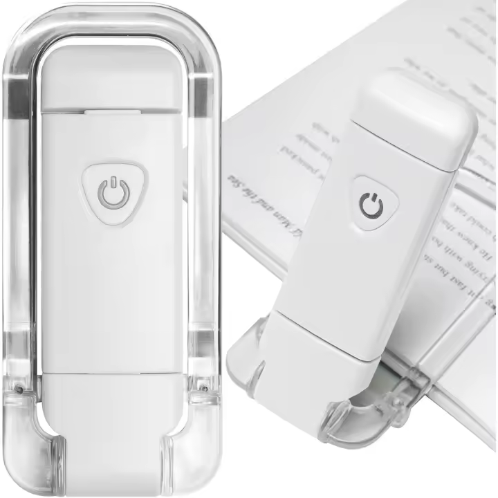 Lámpara LED portátil recargable por USB con clip para lectura en la cama, luz de marcador regulable - 1