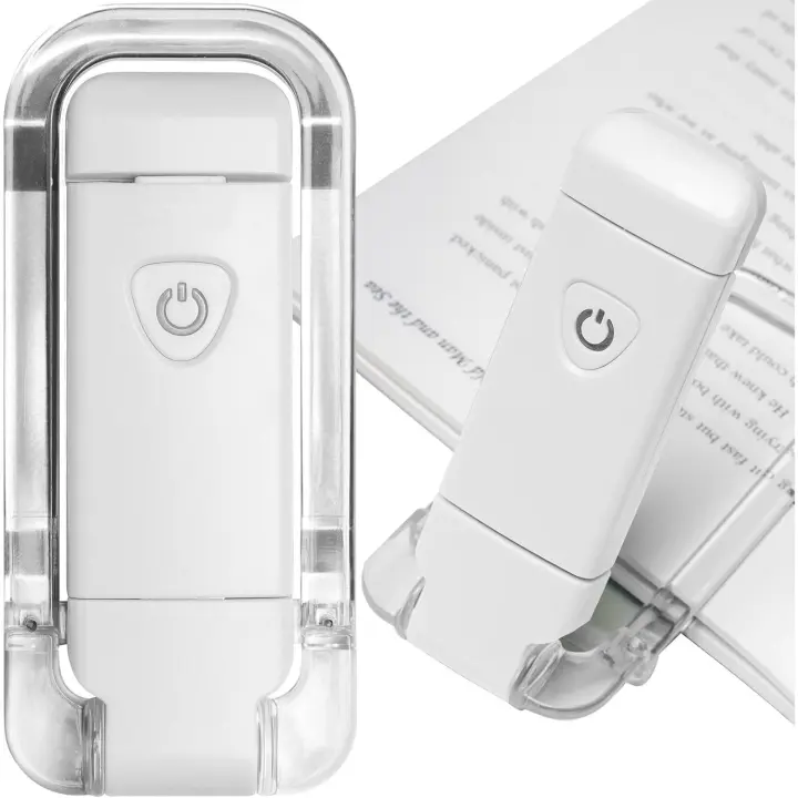 Lámpara LED portátil recargable por USB con clip para lectura en la cama, luz de marcador regulable - 1