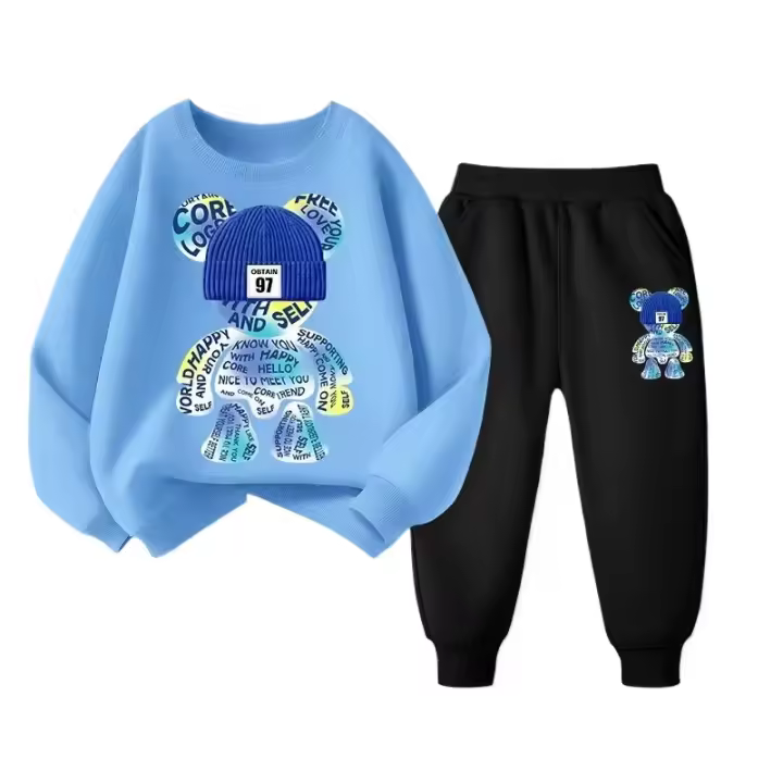 Conjunto De Ropa Infantil Otoño Para Bebé Niño Con Camiseta Y Pantalones Impresión Moda Casual Top Y Bottom Outfits Para Niñas - 1
