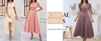 Vestido Elegante De Fiesta Para Mujer Cintura Alta A-Line De Color Sólido Con Manga Corta Estilo Francés Vestido De Cintura Cinchada Temperamento - details 47