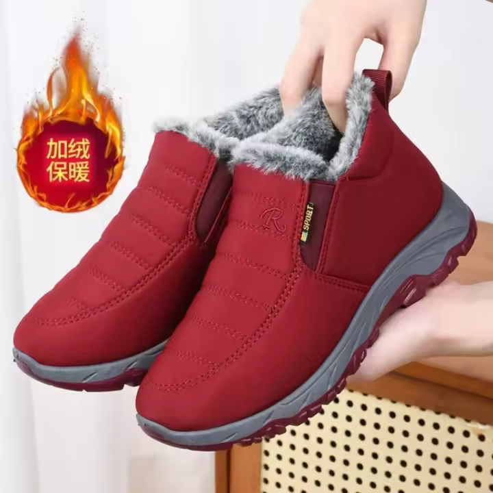 Botas De Invierno Para Mujer 2024 Impermeables Con Plush Casual Botas De Nieve Slip-On De Talla Grande Material De Suela De Goma - 1