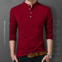Camiseta Polo Casual Para Hombre Manga Larga Transpirable Y Cómoda Algodón Sólido Verano Moda Negocios Top Regular - details 4
