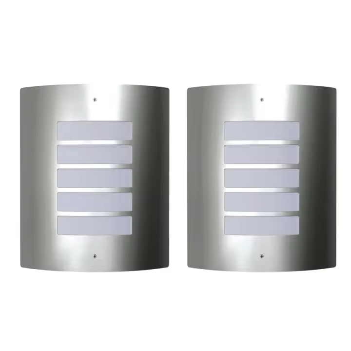 2 Apliques de exterior, lámparas de pared de acero inoxidable - 1