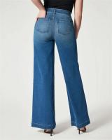 Jeans De Pierna Ancha Para Mujer Con Cintura Elástica Moda Chic Pantalones Casuales Cómodos Para Comerse Casualidad Denim - details 2