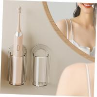2 soportes de pared para cepillos de dientes, soportes para cepillos de dientes eléctricos, para baño, diseño que ahorra espacio, elegante organizador estético, fácil instalación. - details 3