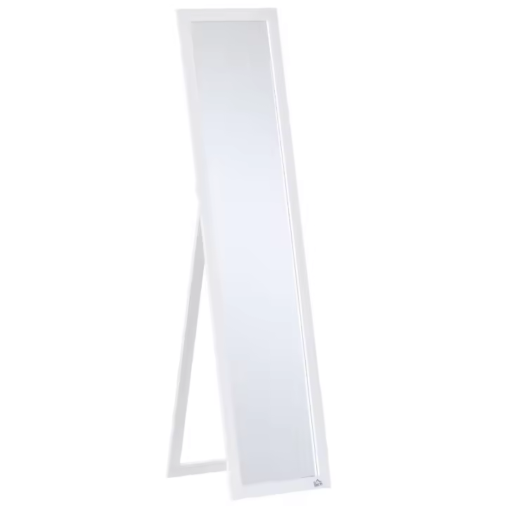 HOMCOM Espejo de Pie Cuerpo Entero Espejo de Pared Rectangular con 2 Formas de Uso Moderno para Pasillo Dormitorio Sala de Estar 37x37x154 cm - 1