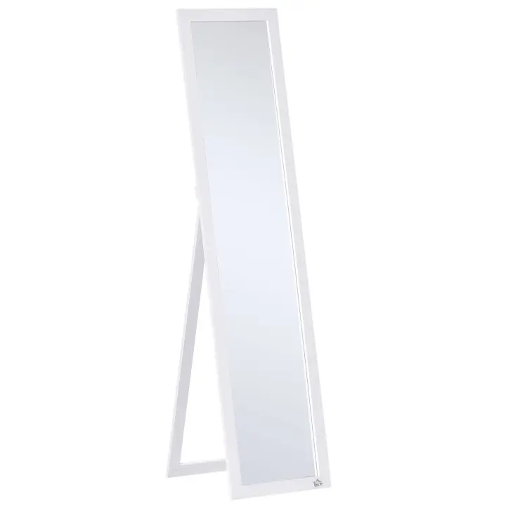 HOMCOM Espejo de Pie Cuerpo Entero Espejo de Pared Rectangular con 2 Formas de Uso Moderno para Pasillo Dormitorio Sala de Estar 37x37x154 cm - 1