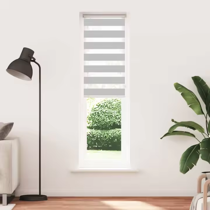 Estor cebra gris claro 60x200cm tejido ancho 55,9 cm poliéster - 1