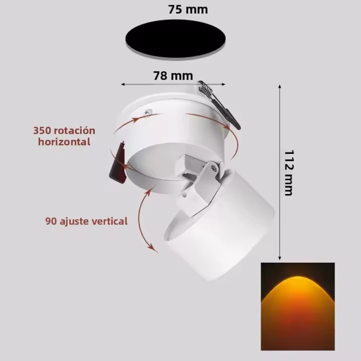 Lámpara De Techo LED Sunset Rotativa Para Fiesta Y Navidad Decoración De Ambiente Con Efecto Neón Luz De Fondo Para Habitación Material De Aluminio - 1