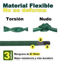 AYA MARKT SET Manguera de Jardín con Adaptadores de Grifo y Boquilla de Riego, Ultra Resistente 3Capas ,Presión 20 Bar - details 3