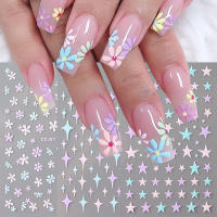 Pegatinas De Uñas 3D Estrellas Y Flores Pequeñas Corazones Y Labios Transferencia De Agua Decales DIY Decoraciones Para Manicura Adornos Foils - details 0