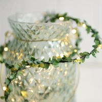 Cadena De Luces LED Verdes De Hierro Cuero Para Decoración De Boda Y Fiestas Cadena De Luces De Simulación De Guirnalda Con Flashing - details 2