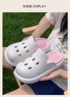 Zapatillas De Mujer Para Verano 2024 Con Suela Gruesa Y Agujero Muller Zapatos De Exterior Oficina Sandalias Mitad Pares Para Playa - details 8