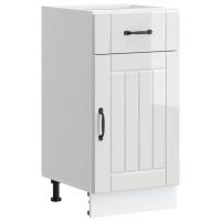 vidaXL Mueble bajo de cocina Lucca en color Roble Sonoma/Blanco brillante/Roble artisan y más | almacenamiento funcional diseño moderno para baño dormitorio sala - details 1